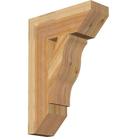 Ekena Millwork Funston Slat Rough Sawn Bracket, Western Red Cedar, 6"W x 18"D x 26"H BKT06X18X26FST06RWR